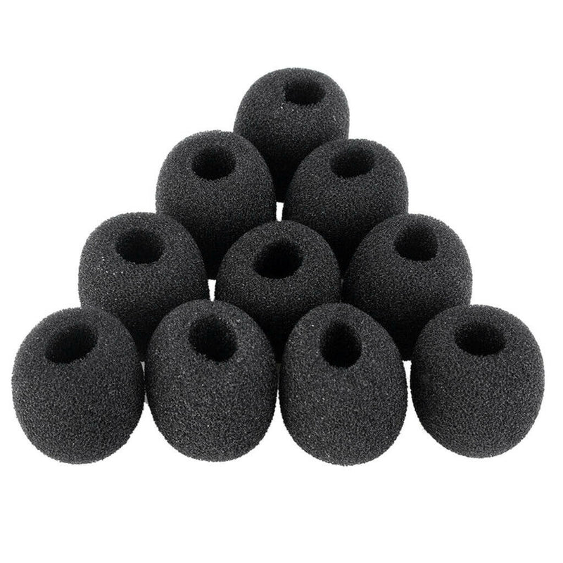 10 X Black Sponge Microphone Cover Mic Cover Lavalier Lapel Microphone