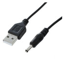 3.5mm x 1.3mm Black USB Cable Lead Charger Cord Power Supply