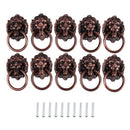Dresser Drawer Cabinet Door Ring Lion Head Pull Handle Knob 10pcs Q9E6