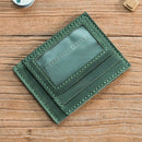 Retro Leather Card Bag Coin Case Complete Kit DIY Leathercraft Project Green