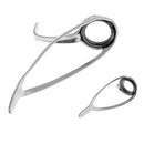6Pcs Ceramic Ring Eyes Fishing Rod Guides Line Ring Stainless Steel Frame