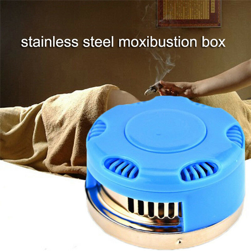 Stainless Steel Moxibustion Box Moxa Roll Stick Burner Massage Acupuncture FT