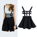 Fashion Women Suspender Skirt Braces Hollow Out Bandage Mini Skater dr.kz