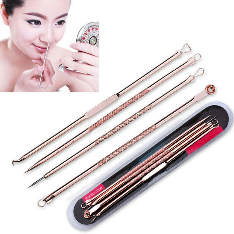 4Pcs/set Pimple Blemish Blackhead Comedone Acne Extractor Tool Remo H1D6 Ne J7N6