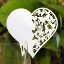50 Beauty Heart Wine Glass Place Cards Wedding Name Party Table Decor Ivory