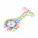 Wave pattern Silicone Nurses Brooch Tunic Fob Pocket Watch Stainless Dial