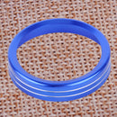 3 Blue Alloy Interior Switch Knob Trim Ring Cover fit for Alfa Romeo Giulia 2017