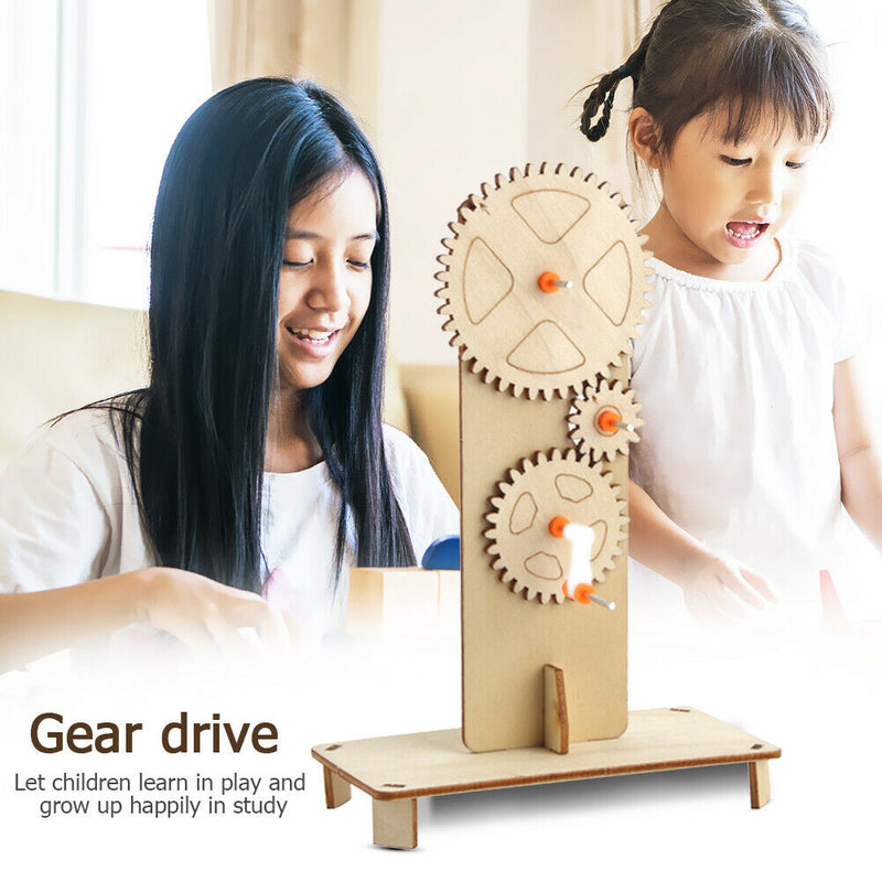 DIY Mechanical Gear Assembly Materials Kit Kids Science Physics Experiment Toys