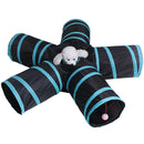 5 Holes Funny Pet Cat Tunnel Play Tubes Balls Collapsible Crinkle Kitten  3C