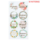 80PCS /10 Sheet Handmade with Love Stickers for Birthday Party  Gift Decor SEAU