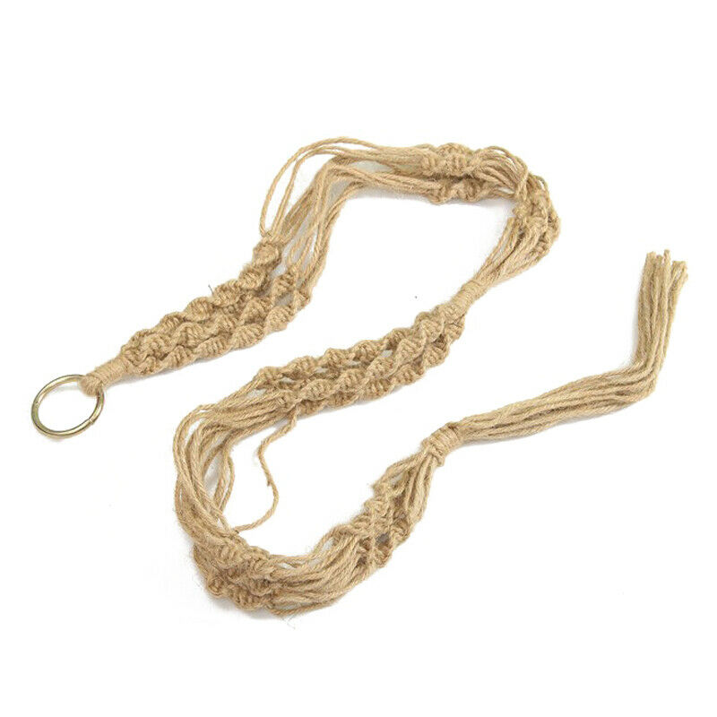Beige Double Macrame Plant Hanger 2 Tiers Hanging Planter Pot Holder 120cm