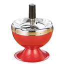 Stainless Steel Wine Style Ash Tray with Cover Round Push Down Portable Cig