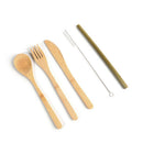 Bamboo Cutlery Set - Kitchen Utensils, Travel Reusable Wooden Fork Spoon ChoR7Z6