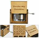 Wooden Music Box "You Are My Sunshine" Engraved Musical Case Toys Kids Gifts#