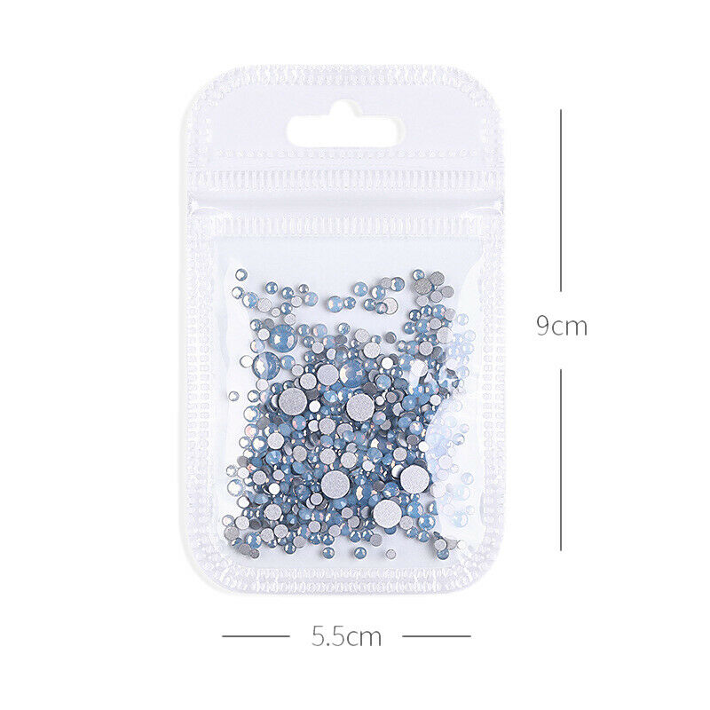 Nail Art Rhinestone Protein Diamond Glass Transparent Size Mixed Manicure N B3V6