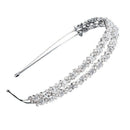 Bride Headband Tiara Bridal Crown Handmade Crystal Double Layer Wedding Hairb OZ