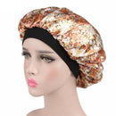 Wide-Brimmed Printed Double-Layer Waterproof Shower Cap Satin Sleep Hat Hai