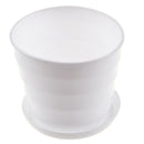 Plastic Round Flower Plant Pot Planter Holder With Tray Home Office Garden