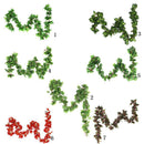 5Pcs 7.8Ft Artificial Crabapple Garland Plants Ivy Vine Foliage Home decor