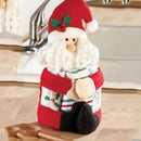 2pcs Red Wine Bottle Cover Santa Claus Christmas Home Party Decoration