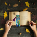 DIY Peafowl Special Shaped Diamond Painting Leather Tassel Bookmark Gift
