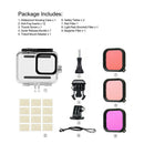 60M Waterproof Transparent Case with Lens Filter Kit for GoPro Hero 8 Black