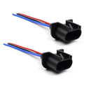 2x H13 9008 Headlight Fog Lamp Bulb Wiring Adapters Male Sockets Connectors