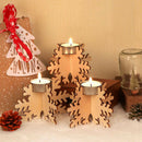 6pcs Wooden Snowflake Candlestick Tealight Holder DIY Candle Holder Decorati Hn