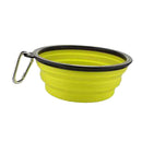 Pet Dog Portable Silicone Collapsible Travel Feeding Bowl Dish Feeder Yellow