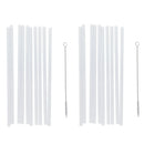 20-Pack Clear Reusable Hard Plastic Straws with Cleaning Brush for Party