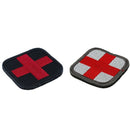 2 x First Aid Red Cross Embroidered Hook & Loop Patch Badge White and Black