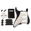 3-layers 11 Holes SSS Guitar Pickguard + Back Plate + Tone Volume Knobs + Screws