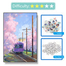 1000 Pieces DIY Purple Train Puzzle Educational Learning Assembling Toys
