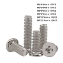 60Pcs M3*4-12mm Phillips Low Profile Wafer Head Machine Screws Kits - Ni Plated