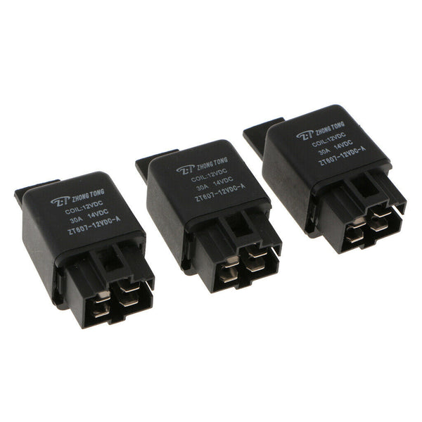 3PCS ZT607 4Pin 4P 12V 30A SPST Automotive Relay High Switching Capability
