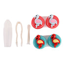 2pc/set Cartoon portable plastic contact lens case contact lenses boxcontainerXP