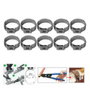 10pcs Single Ear Stainless Steel Hydraulic Hose Clamps O Clips (10.8-13.3mm