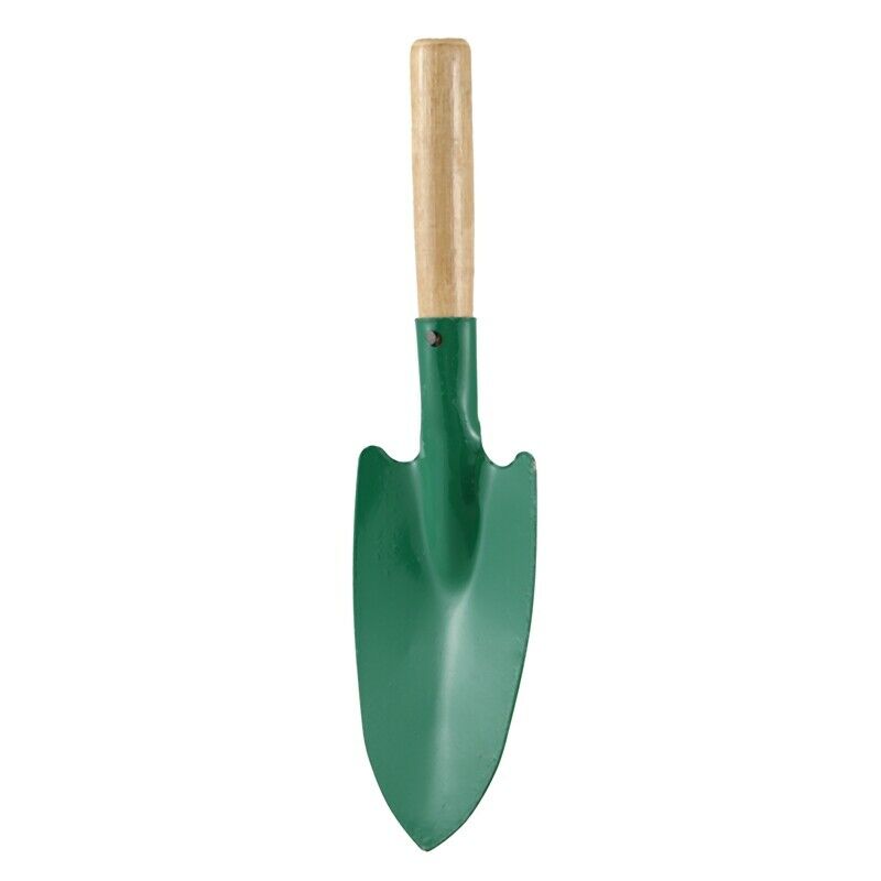 Wood Grip Metal Shovel Trowel Garden Yard Hand Tool 10 inch Green