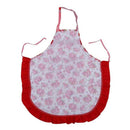 Women Apron with Ruffle Pocket Floral Roses for Cooking Kitchen Chef Waitre T6V6