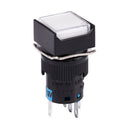 5 Pcs White Square Cap DC 12V Light 1P2T 5 Pins Push Button Switch