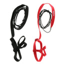 2 Pcs Parrot Adjustable Bird Harness and Leash, Flying Rope - Red & Black