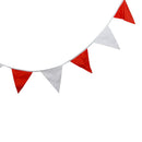 12 Flags White Red Cotton Flag Banner Pennant Wedding/Birthday Party Decor