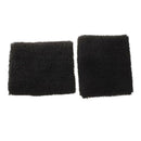 Black Elastic Terry Wrist Sweatband Sports Support 2Pcs
