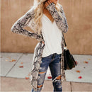 Women Casual Long Sleeve Cotton Cardigan Loose Fashion Print Tops (Grey L)