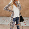 Women Casual Long Sleeve Cotton Cardigan Loose Fashion Print Tops (Grey L)