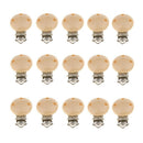 15pcs Baby Wooden Soother Clips Accessories Pacifier Chewable Holes Natural