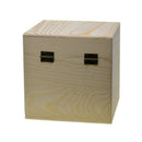 Plain Unfinished Box Square Unpainted Wooden Jewelry Box DIY Storage Chest