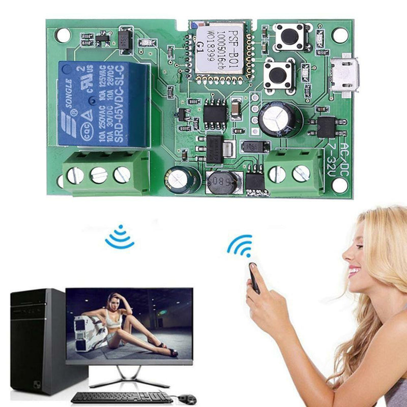 Self-locking Sonoff WiFi Wireless Smart Switch Timer DC 5V-12V Home Relay Module