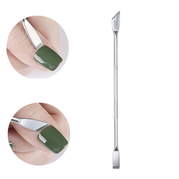 Nail Cuticle Remover Skin Cleaner Stainless Doubl Sided Spoon Pusher Art Tool Gw