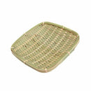 Bamboo braided rectangular fruit tray handmade storage tray hand-woven brea G5D2
